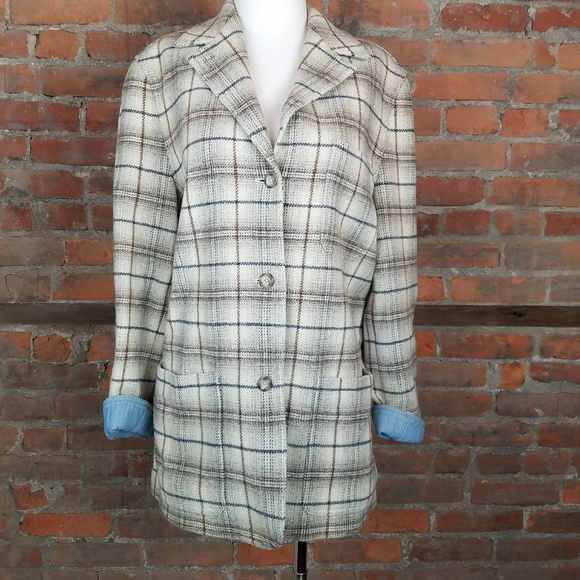 Armani Jeans Jackets & Blazers - Armani Jeans Womens Blazer Ivory W/ Gray Brown